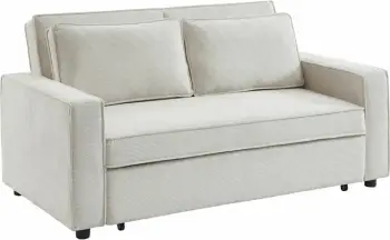 Kubo divan shtrat 3 vende, ngjyrë e bardhë e çelët, 172x90x89