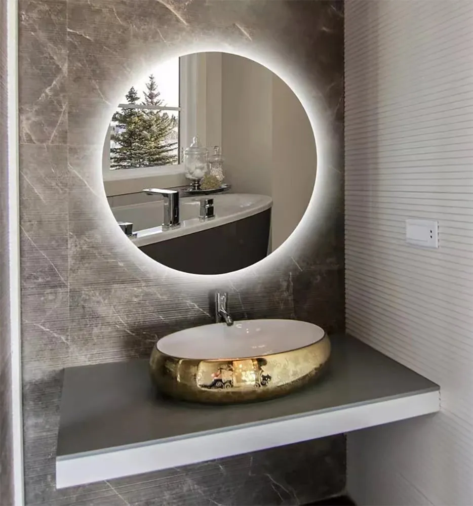 Pasqyrë LED, dizajn rrethor, 60x60x5cm - 2