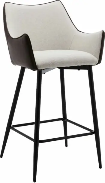 Karrige për bar Malone, gri e çelët, kafe e errët, 38x51x96