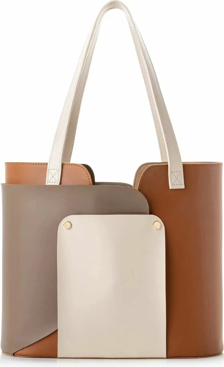 Çantë Tote Lucky Bees, 1292 v2, tan dhe mink - 3
