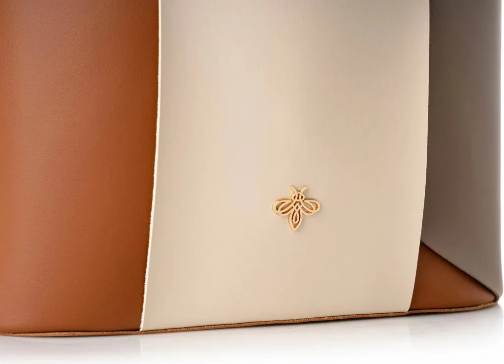 Çantë Tote Lucky Bees, 1292 v2, tan dhe mink - 6