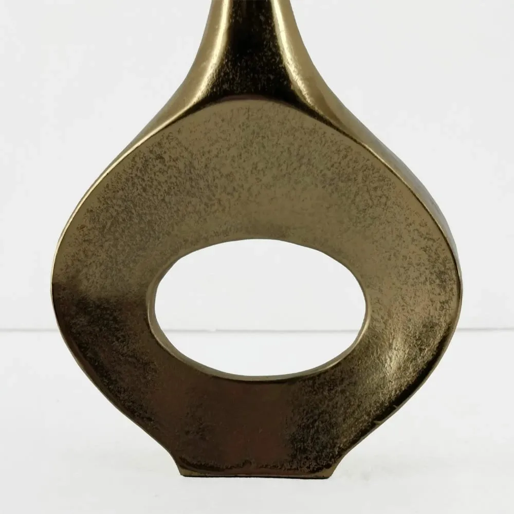 Vazo ovale ADEL, alumin, ngjyrë ari, 22x5x28cm - 3