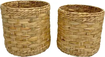 Set shporta natyrale hyacinthe VEGENID, 2 copë, 35x35x48cm