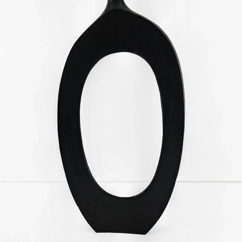 Vazo abstrakte, alumin, e zezë, 28x5x61cm - 3