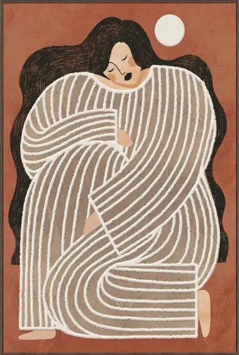 Pikturë dekorative ABBI me kornizë, kanavacë, terrakotë-bezh-kafe, 80x120x4.3cm