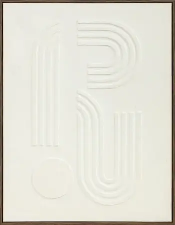 Pikturë dekorative CURVA 2 me kornizë, kanavacë, ngjyrë bezhë, 70x90x3.8cm