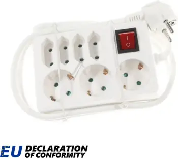 Shpërndarës rryme kualitativ Vivanco deri ne 16 amper / 3680Watt, me 7 dalje dhe me kabell 1.4 m