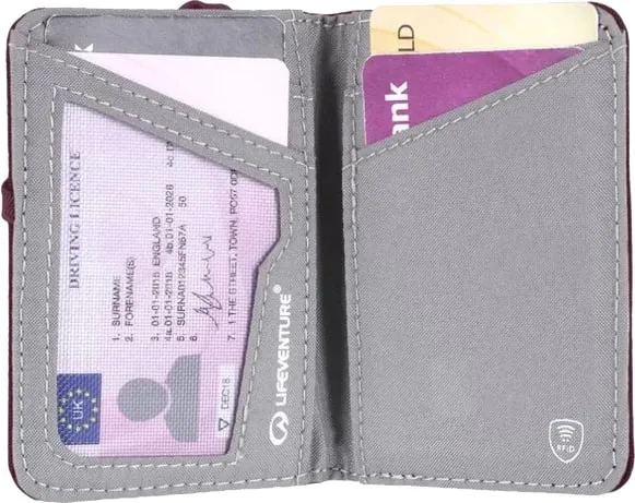 RFID Card Wallet, Recycled, Plum - 2