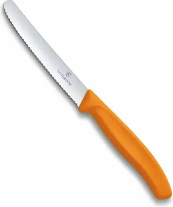 Thikë për domate Victorinox, e valëzuar 11cm, e portokallt