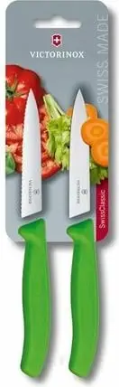 Thika për prerje Victorinox 1+1 10cm, të gjelbërta