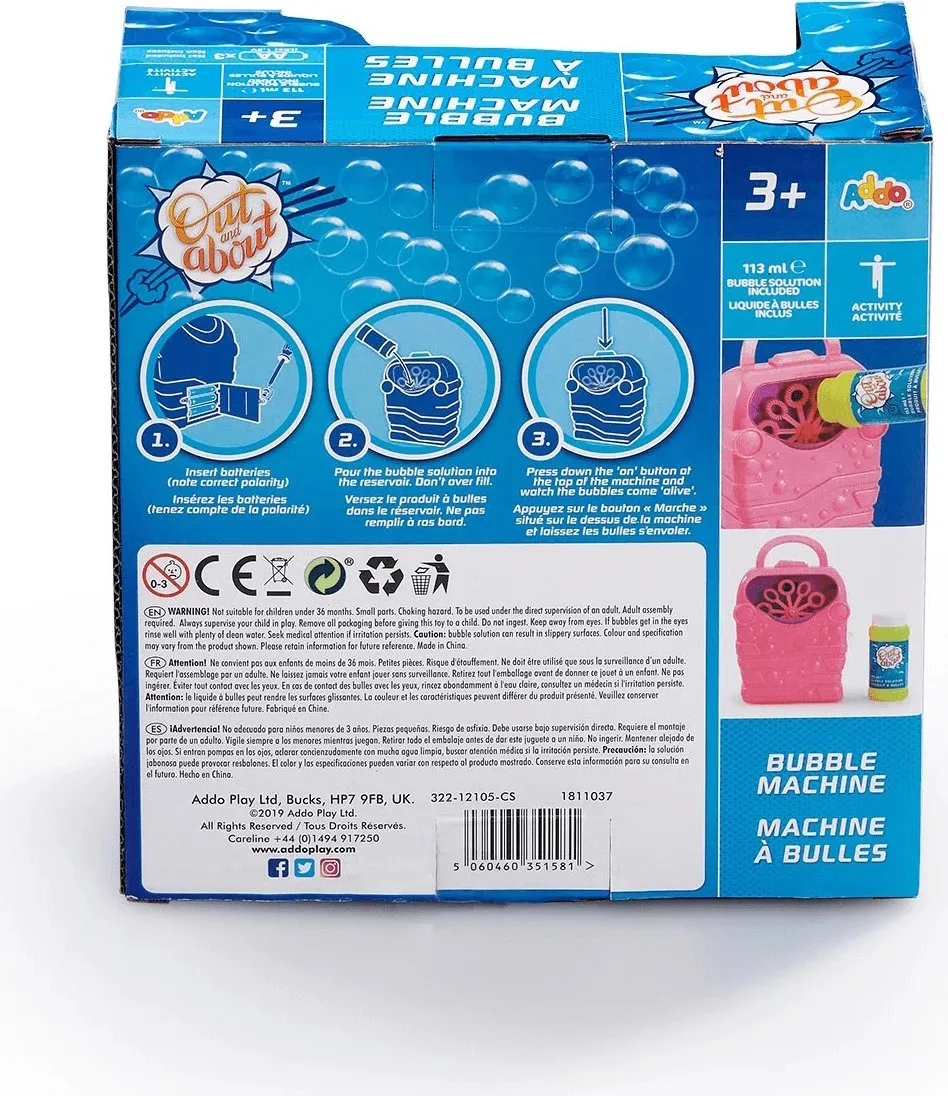 Out and About Bubble Machine - Pink - 5