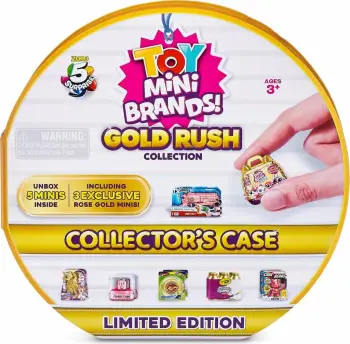 5 Surprise Toy Mini Brands - Gold Rush Collector's Case with 5 Surprises