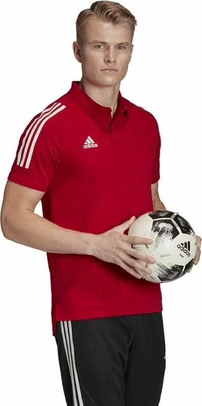 Maicë polo adidas për meshkuj, e bardhë me të kuqe - 3