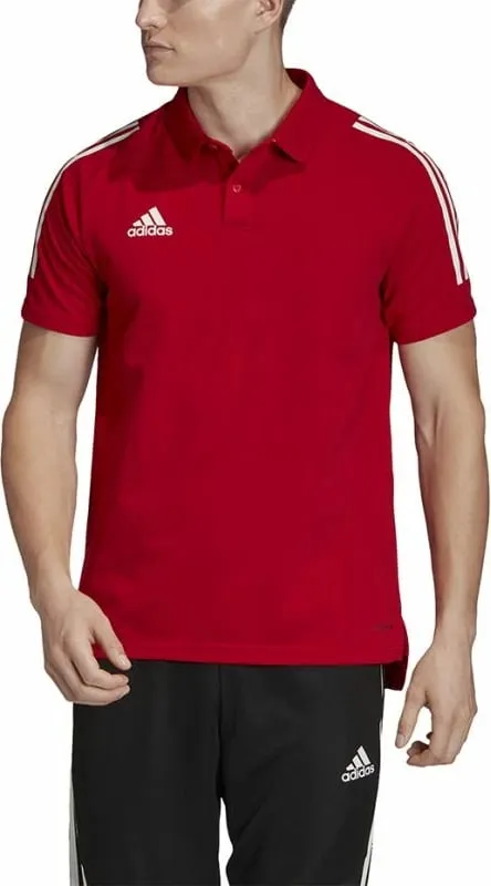 Maicë polo adidas për meshkuj, e bardhë me të kuqe - 5