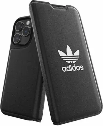 Këllëf libër Adidas OR Booklet Case BASIC, për iPhone 14 6.1", i zi e bardhë