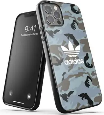Mbështjellës Adidas OR SnapCase Camo për iPhone 12/12 Pro, blu/zi