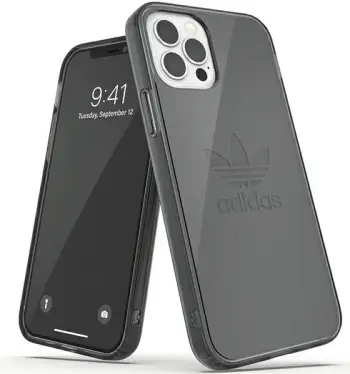 Mbështjellës Adidas OR Protective Clear Case për iPhone 12 / iPhone 12 Pro, i tejdukshëm, i zi
