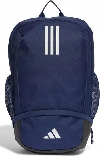 Çantë shpine Adidas Tiro League IB8646, xhep frontal, xhepa anësorë rrjete, blu navy