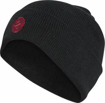 Kapelë beanie Adidas Bayern Munich Woolie IX5694, 100% poliester i ricikluar, e zezë