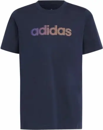 Bluzë për djem adidas Lin GT Tee Jr IB9139, pambuk, e kaltër navy