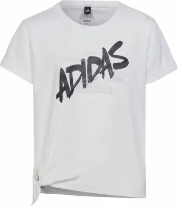 Bluzë për vajza adidas Dance Knotted Tee Jr HR5818, pambuk 100%, e bardhë
