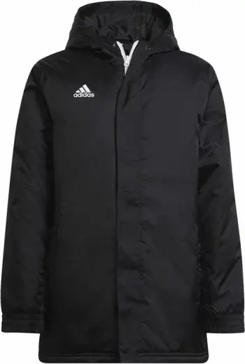 Jaketë për fëmijë Adidas Entrada 22 Stadium Jr H57569, me kapuç, e zezë