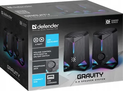 Altoparlantë Defender Gravity 2.0, 6W, USB, me drita LED RGB - 3