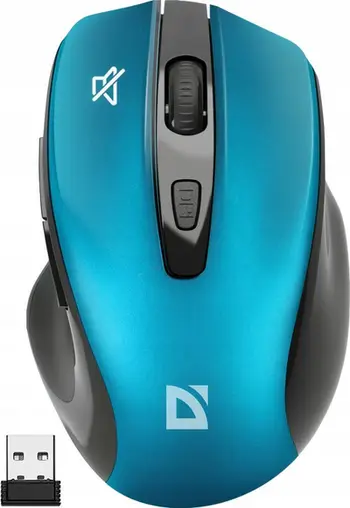 Mouse wireless Defender PRIME MB-053, optik 1600 DPI, i heshtur, blu