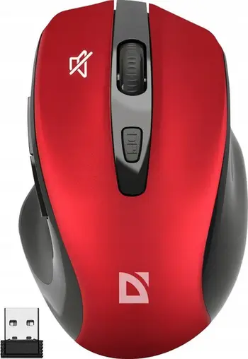 Maus wireless Defender PRIME MB-053, optik 1600 DPI, klik i heshtur, i kuq