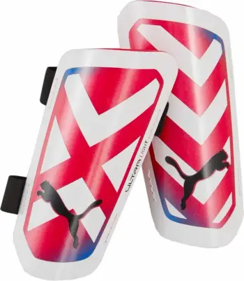 Mbrojtëse futbolli Puma Ultra Light Strap M 30875 05, me rripa, të bardha