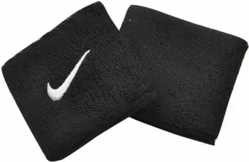 Shirit dore Nike Swoosh, material thithës, i zi me logo të bardhë