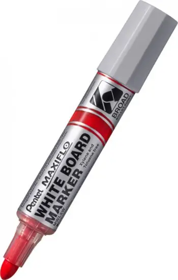 Marker për whiteboard Pentel Maxiflo MWL5W, majë e trashë, i kuq