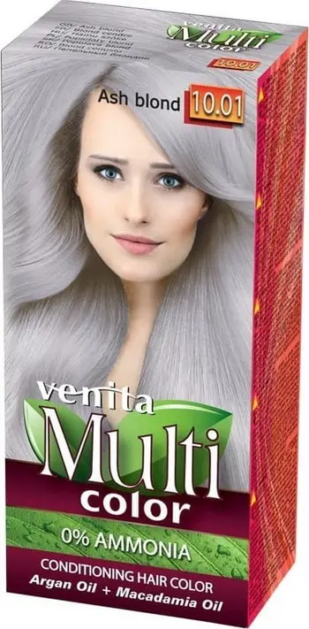 Bojë flokësh Venita MultiColor 10.01 Ash Blonde, 100ml, blond hiri