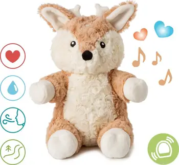 Llampë muzike për fëmijë Cloud B Love Light Buddies Finley Fawn, dritë nate, tinguj qetësues, bezhë