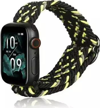 Rrip dore Beline Textile për Apple Watch 38 40 41mm, tekstil, black lime