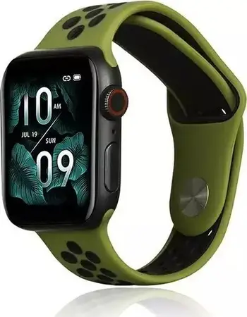Rrip dore Beline Sport Silicone për Apple Watch 42 44 45 49mm, silikon, jeshile e zezë