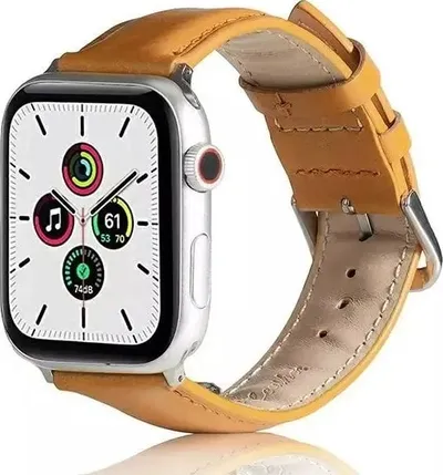 Rrip ore Beline Leather për Apple Watch, 42/44/45/49mm, lëkurë, kafe e çelët - 1