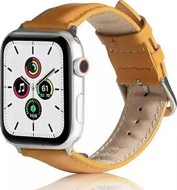 Rrip ore Beline Leather për Apple Watch, 42/44/45/49mm, lëkurë, kafe e çelët