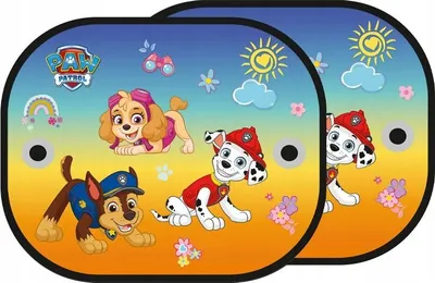 Perde dielli për veturë Paw Patrol STPP-011, set 2 copë, 44 x 35 cm, të verdha - 1