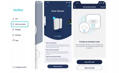Senzor dere Tedee Door Opening Sensor, për bravë smart, Bluetooth, i bardhë - 1