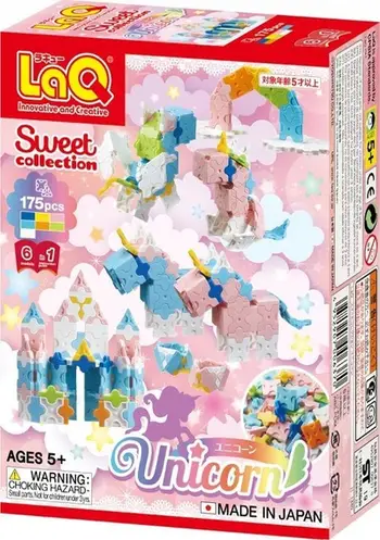 Blloqe edukative LaQ Sweet Collection Unicorn, set kreativ, shumëngjyrëshe