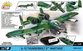 Set ndërtimi COBI Armed Forces A-10 Thunderbolt II Warthog, aeroplan luftarak, me figurine piloti