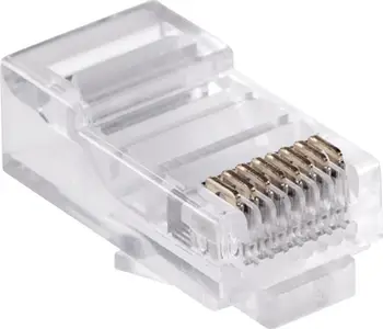 Fishe RJ45 8P8C për tel telefoni dhe rrjeti, transparente
