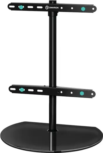 Stendë tavoline TV ONKRON Black Glass, 32" 65", deri 35 kg, universale VESA, e zezë
