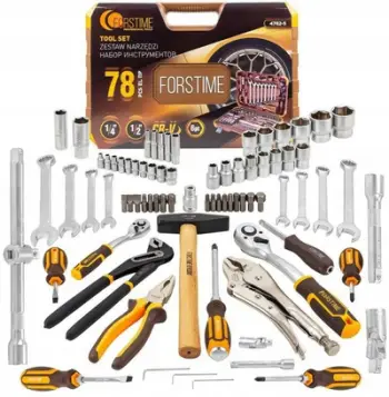 Set çelësash dhe doko Nradia Nradie Ke, 1/2" 1/4", 78 copë, 4-32 mm
