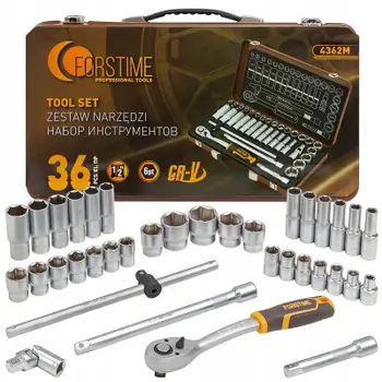 Set çelësash gotë 1/2" 36 copë, 6-këndor 8-32 mm