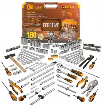 Set çelësash dhe bitash, 180 pjesë, 1/4" 3/8" 1/2", 6-këndor