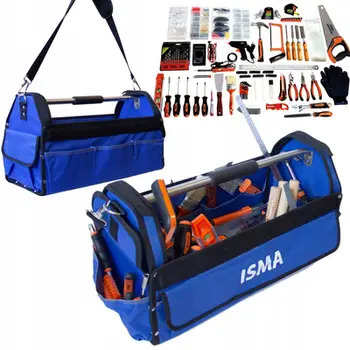 Set veglash ISMA 1505 pjesë, multimetër dixhital, çantë transporti, i shumëngjyrshëm