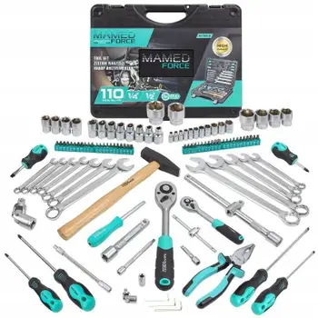 Set çelësash dhe bitash 110 pjesë, 1/4" 1/2", 5-32mm, 6-këndor