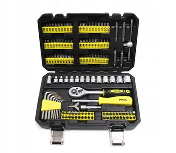 Set veglash WMC 130 pjesë, çelësa dhe kaçavida, me bita